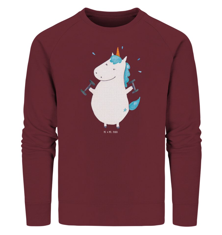 Mr. & Mrs. Panda Longpullover Größe L Einhorn Fitness - Burgundy - Geschenk, Diät, Unisex, Sweatshi (1-tlg) von Mr. & Mrs. Panda