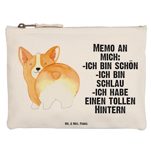 Mr. & Mrs. Panda Größe M Schminktasche Corgi Po - Geschenk, Kosmetikbeutel, Hunderasse, Etui, Hundemotiv, Federmappe, Kosmetiktasche, Makeup, Hund, von Mr. & Mrs. Panda