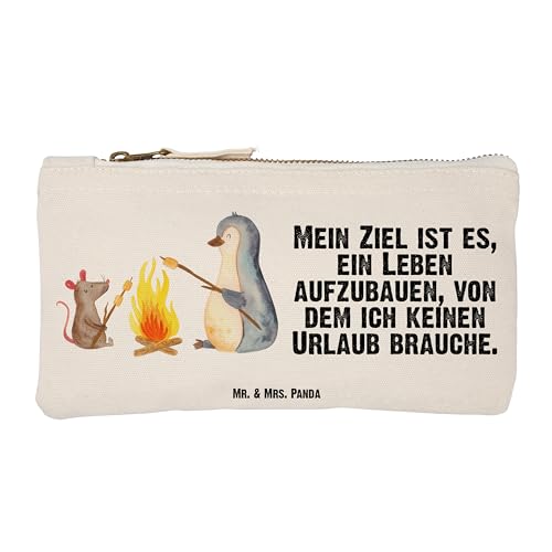 Mr. & Mrs. Panda Größe S Klein Schminktasche Pinguin Lagerfeuer - Geschenk, Marshmallows, Makeup, Arbeit, Kosmetiketui, glücklich, Schlamperetui, von Mr. & Mrs. Panda