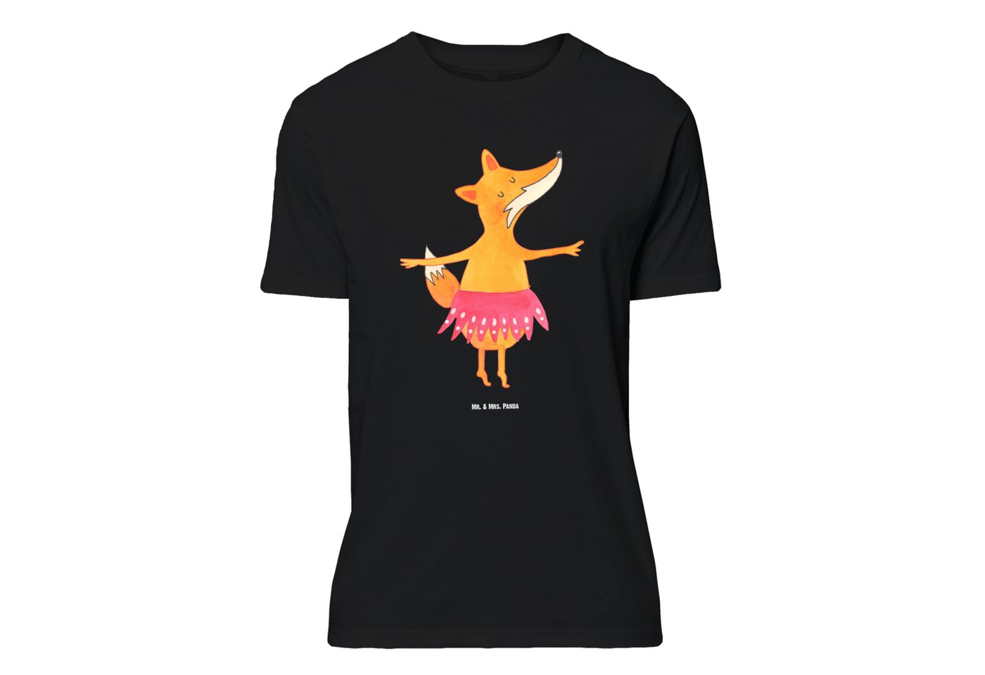 Mr. & Mrs. Panda T-Shirt Fuchs Ballerina - Schwarz - Geschenk, Füchse, tanzen, Nachthemd, Dame (1-tlg) von Mr. & Mrs. Panda