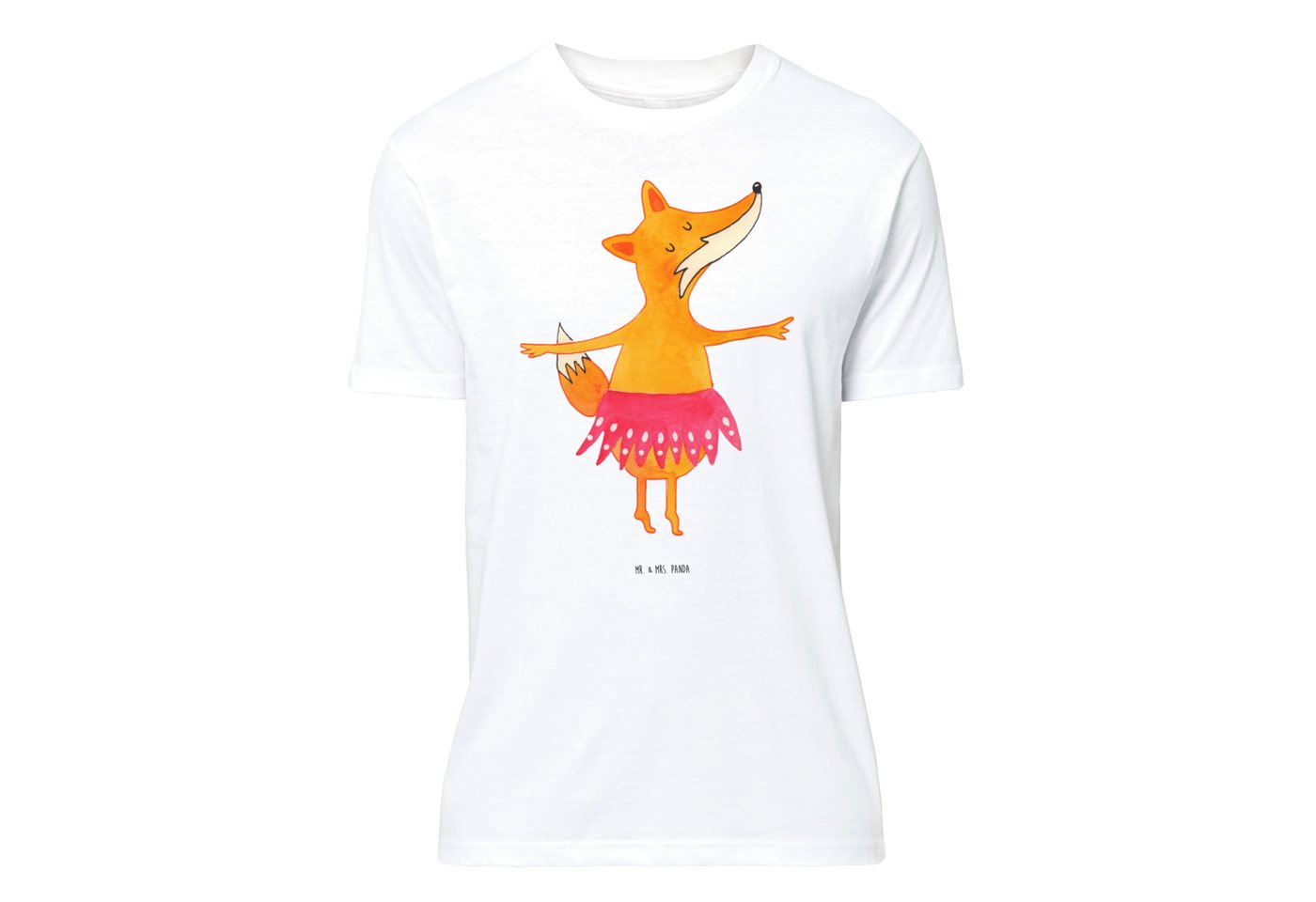Mr. & Mrs. Panda T-Shirt Fuchs Ballerina - Weiß - Geschenk, Tänzer, Geburstag, Ballett, Geburt (1-tlg) von Mr. & Mrs. Panda