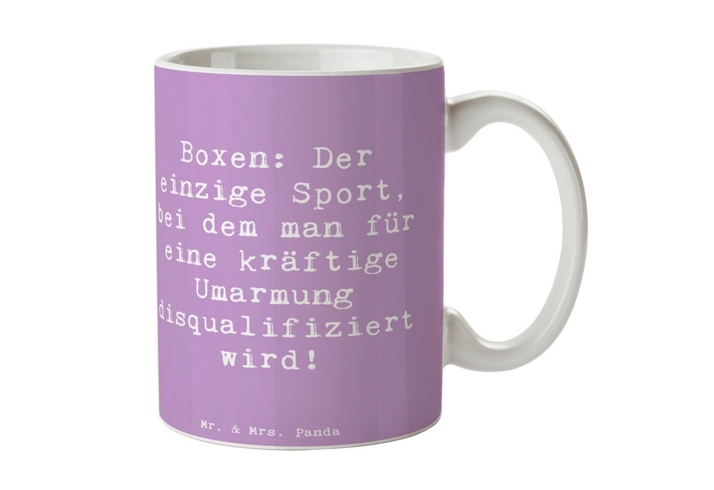 Mr. & Mrs. Panda Tasse Boxen: Der einzige Sport, bei dem man für eine kräftige Umarmung disq, Keramik, Exklusive Motive von Mr. & Mrs. Panda