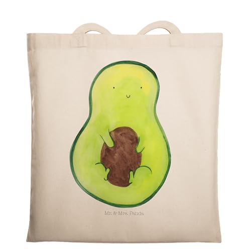 Mr. & Mrs. Panda Tragetasche Avocado Kern - Geschenk, Stoffbeutel, Vegan, Avocadokern, Spruch Leben, glücklich, Frucht, Jutetasche, Laptoptasche, von Mr. & Mrs. Panda