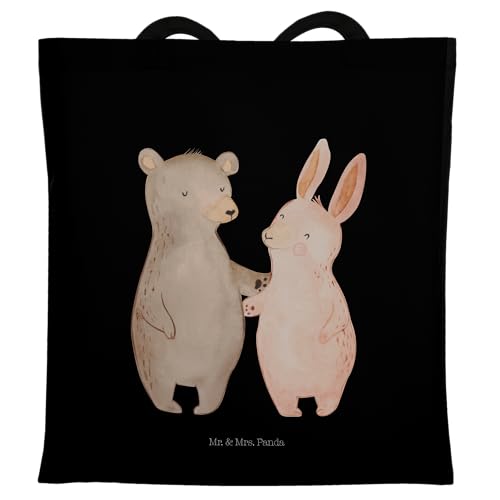 Mr. & Mrs. Panda Tragetasche Bär und Hase Umarmen - Geschenk, Verlobung, Schultertasche, Umarmung, Beutel, Ehefrau, Partner, Beuteltasche, von Mr. & Mrs. Panda