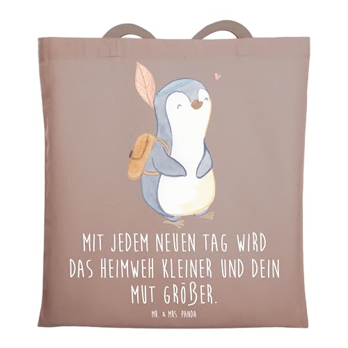 Mr. & Mrs. Panda Tragetasche Heimweh überwinden Mut - Geschenk, Stärke, Beuteltasche, Stofftasche, Schmerz des Vermissens, Zuversicht, Vertrauem, von Mr. & Mrs. Panda