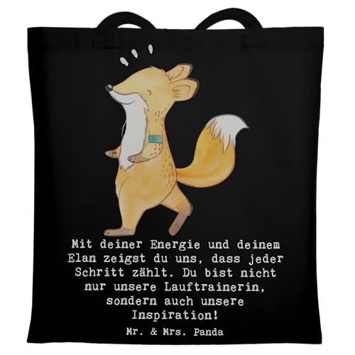 Mr. & Mrs. Panda Tragetasche Lauftrainerin Inspiration - Geschenk, Bewunderung, Gesundheit, Laptoptasche, Trainerin Anerkennung, Dankeschön von Mr. & Mrs. Panda