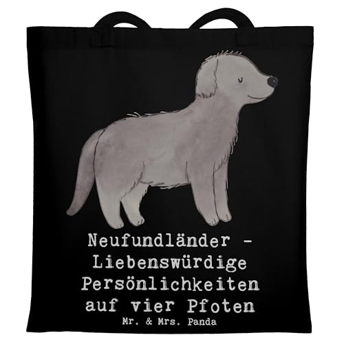 Mr. & Mrs. Panda Tragetasche Neufundländer Persönlichkeiten - Geschenk, Freude, Hund, Stofftasche, Hunderasse, Badetasche, Umhängetasche, von Mr. & Mrs. Panda