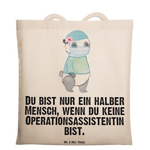 Mr. & Mrs. Panda Tragetasche Operationsassistentin Herz - Geschenk, Operationsassistenz, Beutel, OTA, Einkaufstasche, Schenken, Beuteltasche, Rente, von Mr. & Mrs. Panda