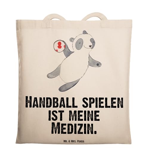 Mr. & Mrs. Panda Tragetasche Panda Handball Spielen - Geschenk, Schenken, Handball Turnier, Handball Club, Einkaufstasche, Sportler, Beutel, von Mr. & Mrs. Panda