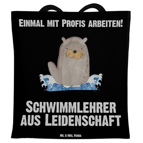 Mr. & Mrs. Panda Tragetasche Schwimmlehrer Leidenschaft - Geschenk, Schwimmkurs, Schwimmbad, Danke, Kollegin, Stoffbeutel, Dankeschön, Shopper, von Mr. & Mrs. Panda