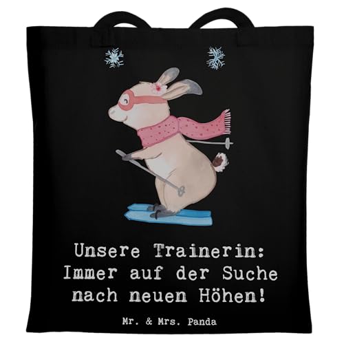 Mr. & Mrs. Panda Tragetasche Skispringen Trainerin - Geschenk, Sportmotivation, Trainerin Anerkennung, Neue Höhen, Sportarten Trainerin, Sportart, von Mr. & Mrs. Panda