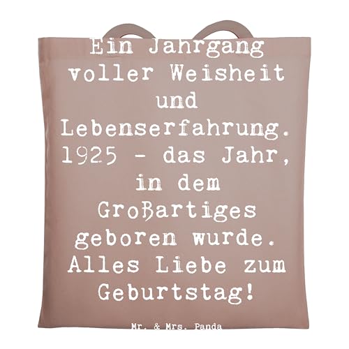 Mr. & Mrs. Panda Tragetasche Spruch 1925 Geburtstag - Geschenk, Glückwunsch, 1925 Geburtstagsgeschenk, Jubiläum 1925, Geburtstag feiern 1925, von Mr. & Mrs. Panda