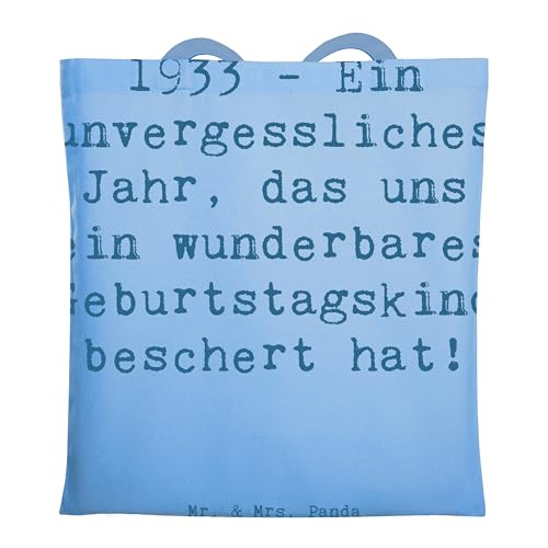 Mr. & Mrs. Panda Tragetasche Spruch 1933 Geburtstag - Geschenk, Stolz, handgefertigt, Geschichten, Schultertasche, Glückwunsch, Einkaufstüte, Alter, von Mr. & Mrs. Panda