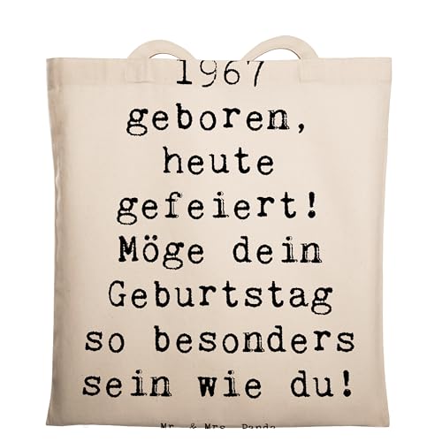 Mr. & Mrs. Panda Tragetasche Spruch 1967 Geburtstag - Geschenk, einzigartige Geburtstage, Jutetasche, Besonderes Geschenk 1967, Alles gut zum von Mr. & Mrs. Panda