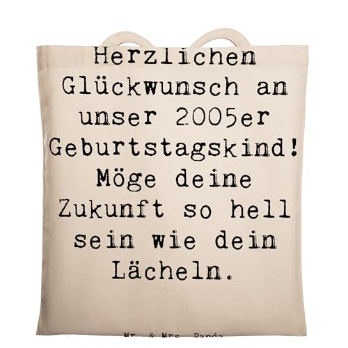 Mr. & Mrs. Panda Tragetasche Spruch 2005 Geburtstag - Geschenk, herzliche Wünsche, Glückwunsch, Liebevoll gestaltete Geschenke, besondere Person, von Mr. & Mrs. Panda