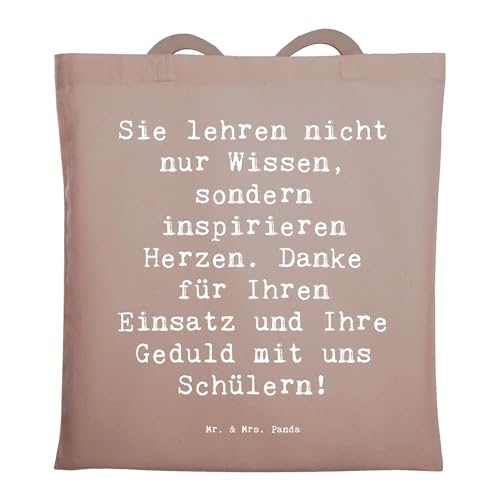 Mr. & Mrs. Panda Tragetasche Spruch Danke Lehrer - Geschenk, Lehrer Inspiration, Dankeschön, Lehrer Zitat, inspirieren, Aufmerksamkeit, Wissen, von Mr. & Mrs. Panda