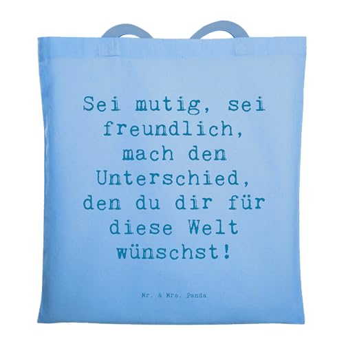 Mr. & Mrs. Panda Tragetasche Spruch Freundlichkeiten verbreiten - Geschenk, den du dir für Diese Welt wünschst, Einkaufstasche, Mutmacher, von Mr. & Mrs. Panda