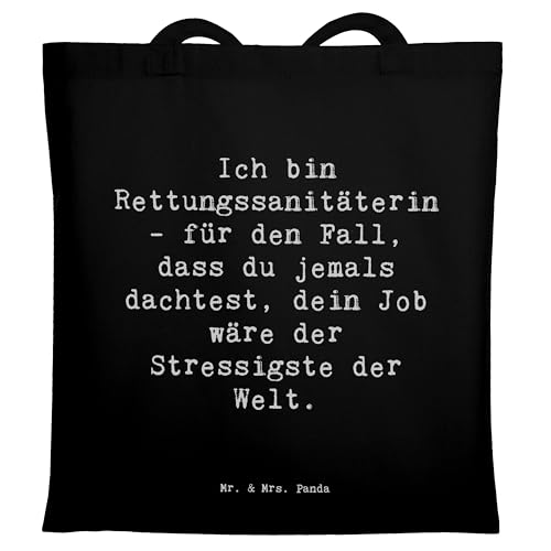 Mr. & Mrs. Panda Tragetasche Spruch Ich bin Rettungssanitäterin - für den Fall, dass du jemals dachtest, dein Job wäre der Stressigste der Welt. - von Mr. & Mrs. Panda