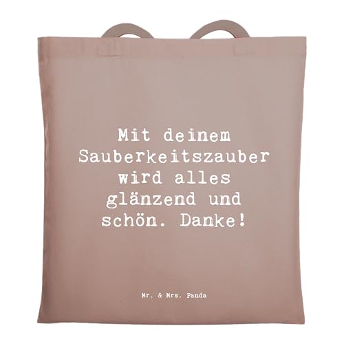 Mr. & Mrs. Panda Tragetasche Spruch Reinigungskraft Zauber - Geschenk, Hingabe, Schultertasche, Bedanken, Freude, Beuteltasche, Handarbeit, Held des von Mr. & Mrs. Panda