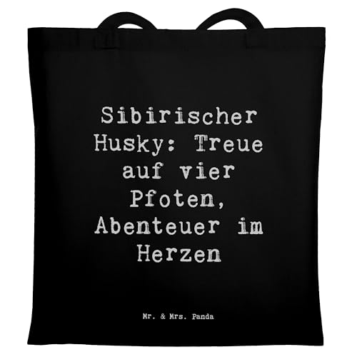 Mr. & Mrs. Panda Tragetasche Spruch Sibirischer Husky - Geschenk, Abenteuerlust, Badetasche, Hundeliebe, Hund, Hunderasse, Jutebeutel, Jutetasche, von Mr. & Mrs. Panda