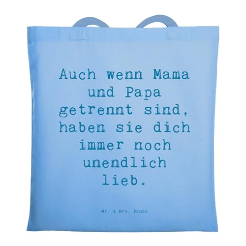 Mr. & Mrs. Panda Tragetasche Spruch Trennung von den Eltern - Geschenk, Mut machen, Vertrauem, Stoffbeutel, Zuversicht, Schultertasche, unendliche von Mr. & Mrs. Panda