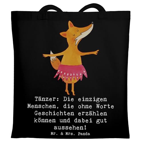 Mr. & Mrs. Panda Tragetasche Tanzen Geschichten - Geschenk, Geschichten ohne Worte, Geschenk Sportler, Bewegung, Stoffbeutel, Badetasche, Jutebeutel, von Mr. & Mrs. Panda