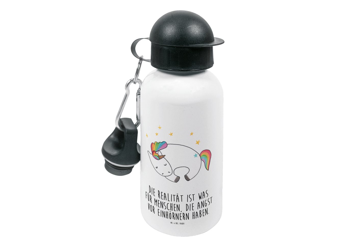 Mr. & Mrs. Panda Trinkflasche Einhorn Nacht - Weiß - Geschenk, Kids, Träume, Kindertrinkflasche, Ki, Mundstück mit Deckel von Mr. & Mrs. Panda