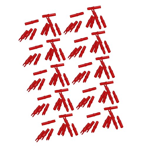 Mrisata Ersatznocken für Bogenschießen, 100 Stück, Bogenschießen-Nocken, Langlebige Kunststoff-Einsatznocken, Leichte Nocken, Ersatz für Bogenschießen (Rot) von Mrisata