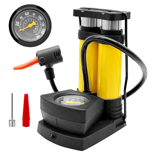 Fahrradpumpe mit Manometer Luftpumpe Fahrrad-Standpumpe mit 160psi Manometer Mini und Tragbar Dualkopf Fahrradpumpe für alle Ventile, Geeignet für Fahrräder, Bälle, Schwimmringe und Luftmatratzen Fahrradpumpe mit Manometer Luftpumpe Fahrrad-Standpumpe mit 160psi Manometer Mini und Tragbar Dualkopf Fahrradpumpe für alle Ventile, Geeignet für Fahrräder, Bälle, Schwimmringe und Luftmatratzen von Mritrit