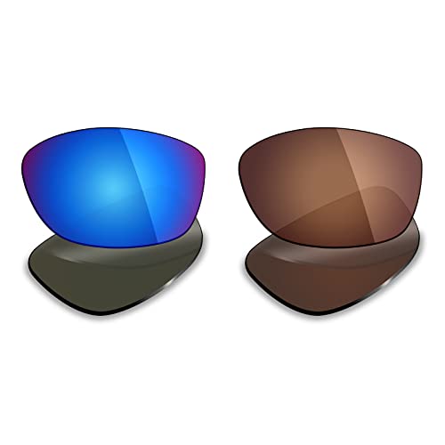 MRY 2 Paar Polarisierte Ersatz Linsen für Oakley Oakley Pit Bull Sonnenbrille – Reichhaltige Option Farben, Ice Blue & Bronze Brown von Mryok