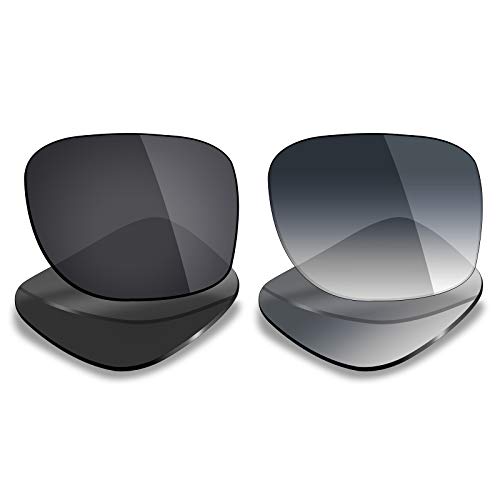 Mryok polarisierte Ersatzgläser für Oakley Plaintiff Squared Sonnenbrillen, 2 Paar, Stealth Black & Grey Gradient Tint, Einheitsgröße von Mryok