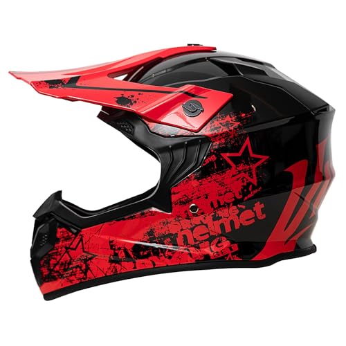 Motocross Helm kinder, ECE 22.06 Zertifizierung Motorradhelm, Cycling Helmet With Visor, Jugend Motorradhelme, Mit Belüftung Entlüftung, Fullface MTB Cross Helm, Für Scooter Roller Ski ATV Motocross Helm kinder, ECE 22.06 Zertifizierung Motorradhelm, Cycling Helmet With Visor, Jugend Motorradhelme, Mit Belüftung Entlüftung, Fullface MTB Cross Helm, Für Scooter Roller Ski ATV von MtQcBdHy