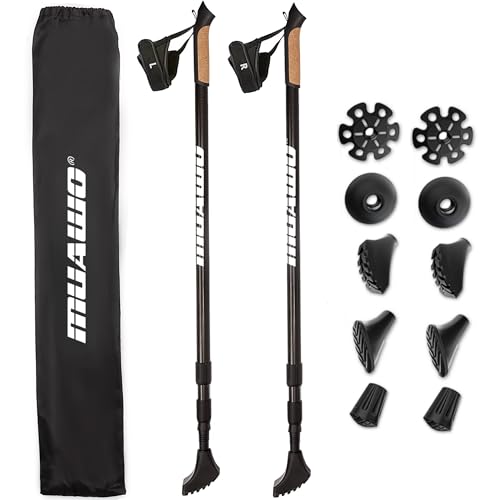Muawo Premium Nordic Walking Stöcke | ultraleichte 190g, verstellbar, 64-135cm Teleskopstange, 100% Carbon | Trekkingstöcke, Wanderstöcke, Walkingsticks für Damen & Herren Muawo Premium Nordic Walking Stöcke | ultraleichte 190g, verstellbar, 64-135cm Teleskopstange, 100% Carbon | Trekkingstöcke, Wanderstöcke, Walkingsticks für Damen & Herren von Muawo