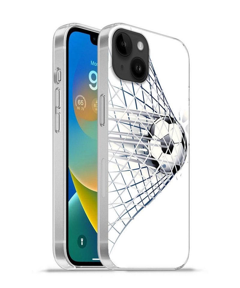 MuchoWow Handyhülle Eine Illustration eines Fußballs, der ins Tor geht - Jungen - Mädchen MuchoWow Handyhülle Eine Illustration eines Fußballs, der ins Tor geht - Jungen - Mädchen von MuchoWow