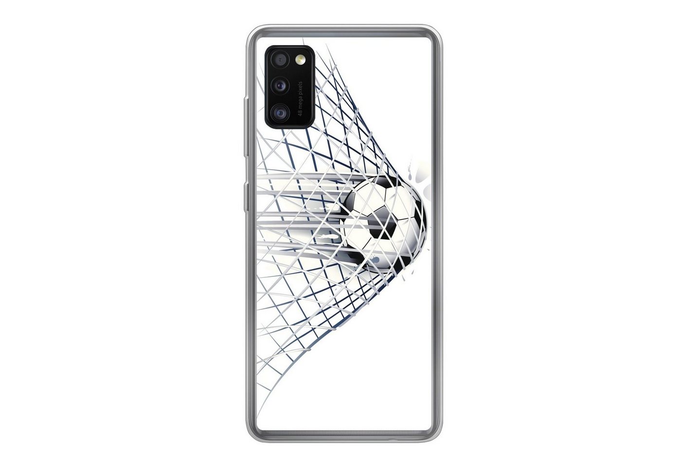 MuchoWow Handyhülle Eine Illustration eines Fußballs, der ins Tor geht - Jungen - Mädchen MuchoWow Handyhülle Eine Illustration eines Fußballs, der ins Tor geht - Jungen - Mädchen von MuchoWow