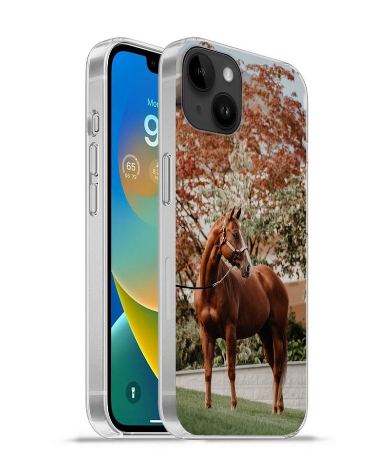 MuchoWow Handyhülle für Apple iPhone 14 Plus Pferd - Baum - Halfter, Smartphone-Bumper, Print, Handy Schutzhülle Dünn MuchoWow Handyhülle für Apple iPhone 14 Plus Pferd - Baum - Halfter, Smartphone-Bumper, Print, Handy Schutzhülle Dünn von MuchoWow