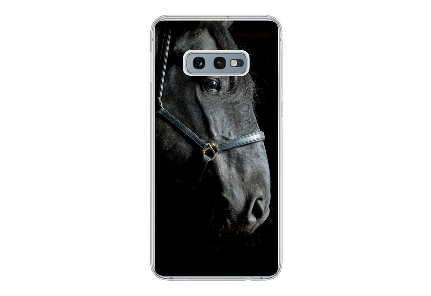 MuchoWow Handyhülle für Samsung Galaxy S10e Pferd - Schwarz - Halfter, Phone Case, Silikon, Schutzhülle Dünn MuchoWow Handyhülle für Samsung Galaxy S10e Pferd - Schwarz - Halfter, Phone Case, Silikon, Schutzhülle Dünn von MuchoWow