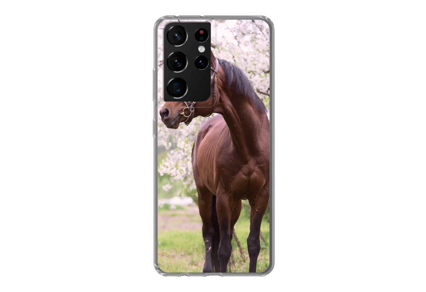 MuchoWow Handyhülle Pferd - Sakura - Halfter MuchoWow Handyhülle Pferd - Sakura - Halfter von MuchoWow