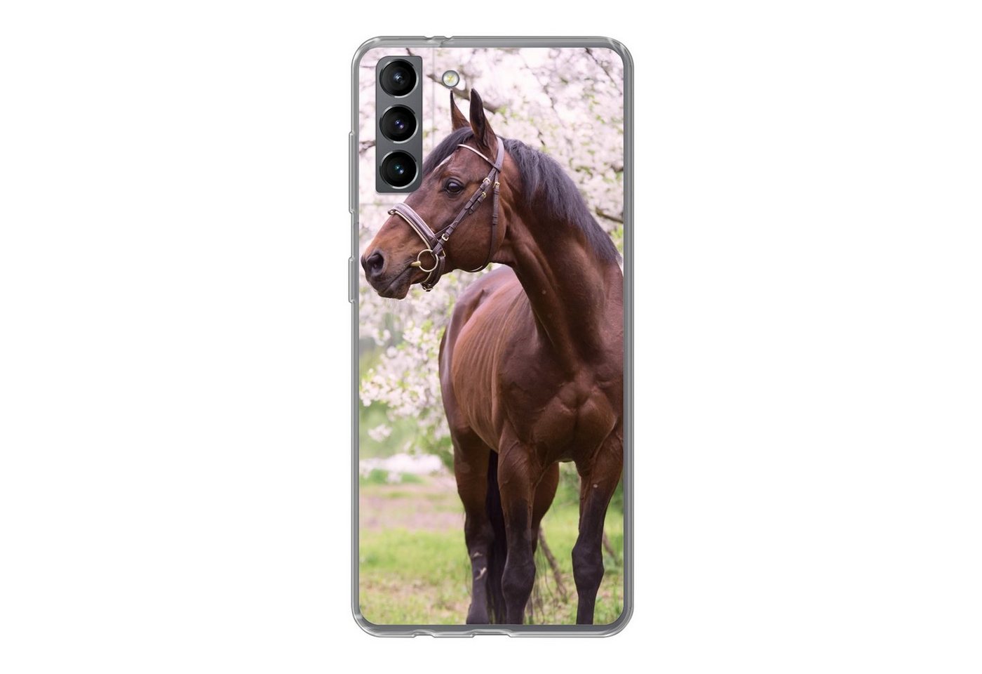 MuchoWow Handyhülle Pferd - Sakura - Halfter MuchoWow Handyhülle Pferd - Sakura - Halfter von MuchoWow