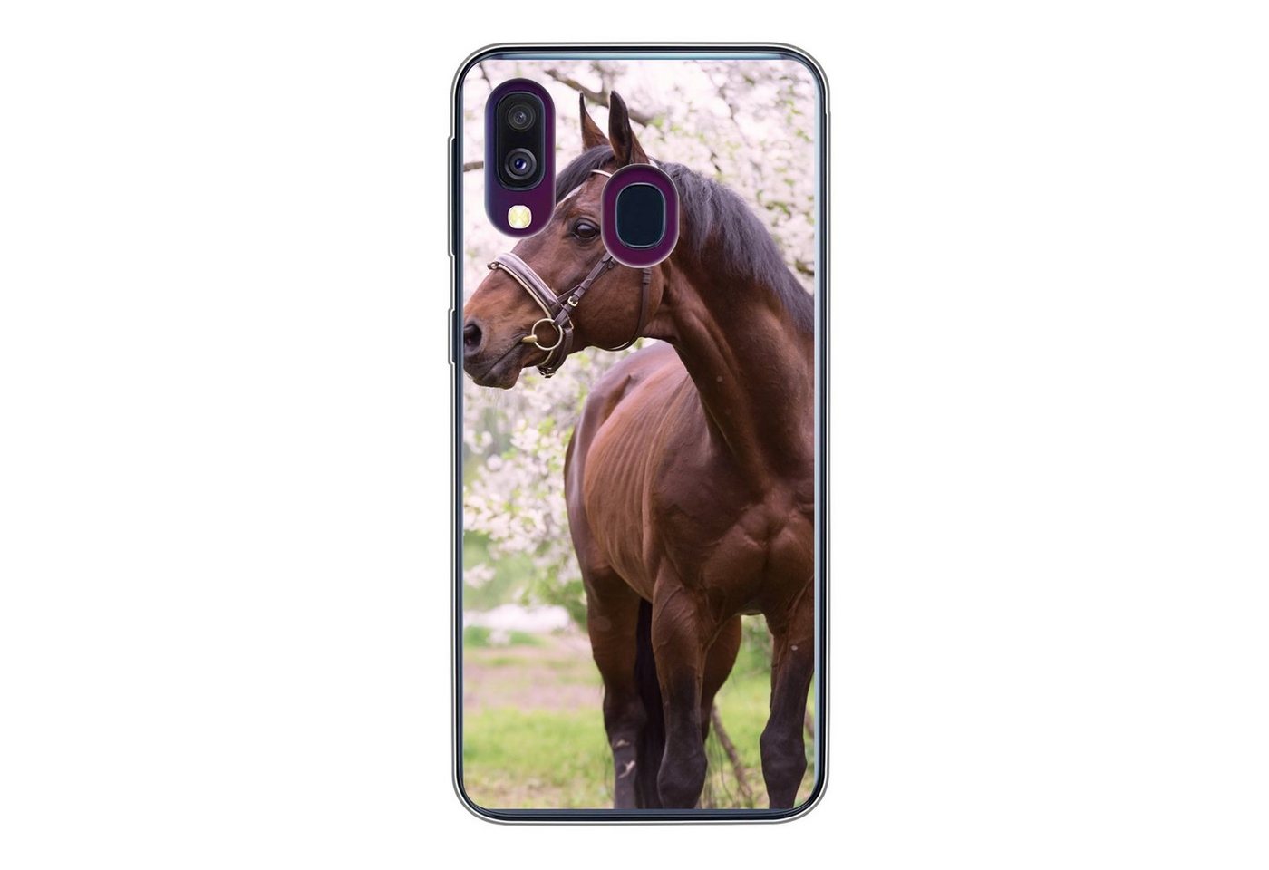 MuchoWow Handyhülle Pferd - Sakura - Halfter MuchoWow Handyhülle Pferd - Sakura - Halfter von MuchoWow