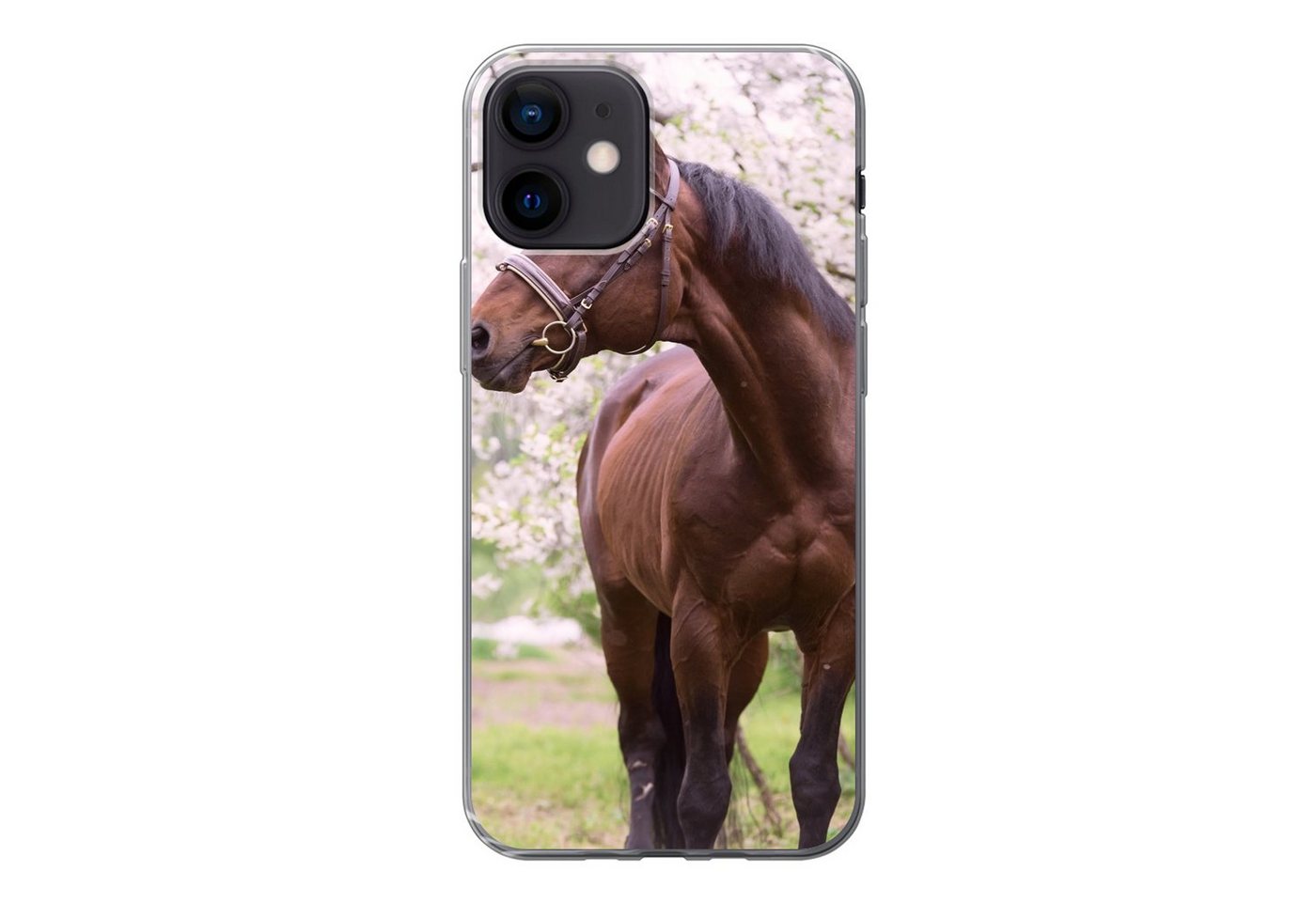 MuchoWow Handyhülle Pferd - Sakura - Halfter MuchoWow Handyhülle Pferd - Sakura - Halfter von MuchoWow