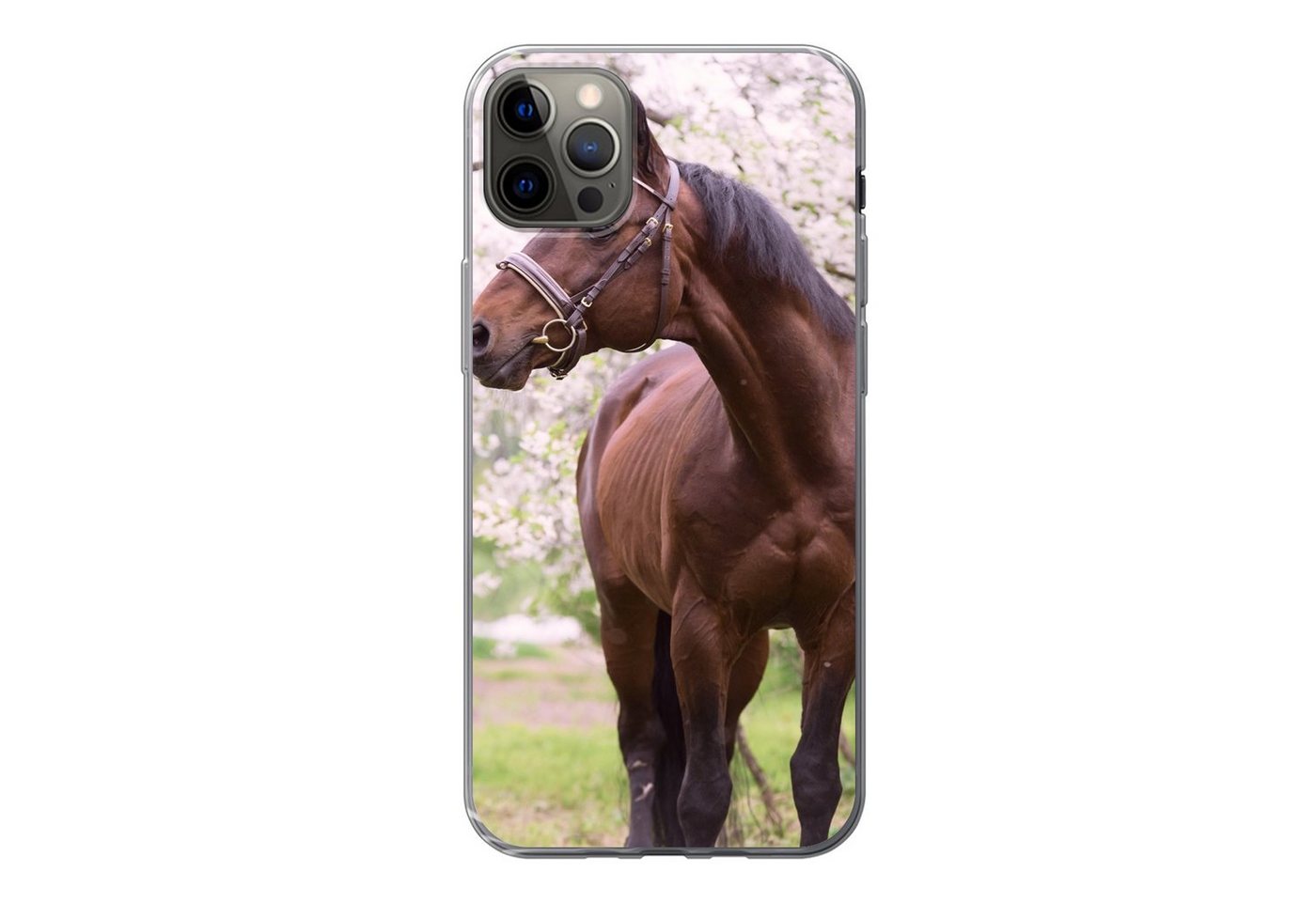 MuchoWow Handyhülle Pferd - Sakura - Halfter MuchoWow Handyhülle Pferd - Sakura - Halfter von MuchoWow