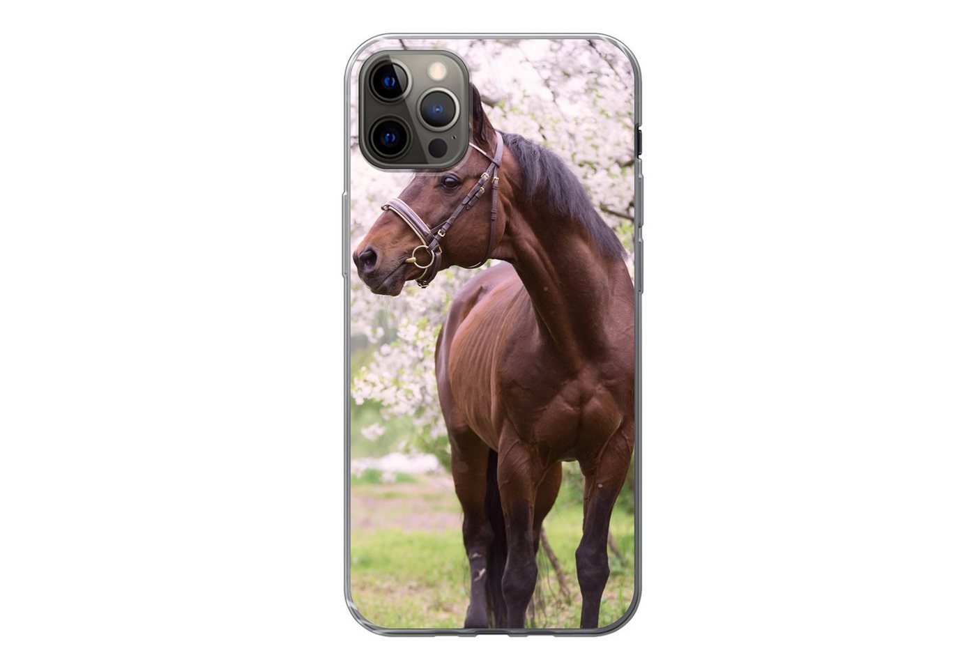 MuchoWow Handyhülle Pferd - Sakura - Halfter MuchoWow Handyhülle Pferd - Sakura - Halfter von MuchoWow