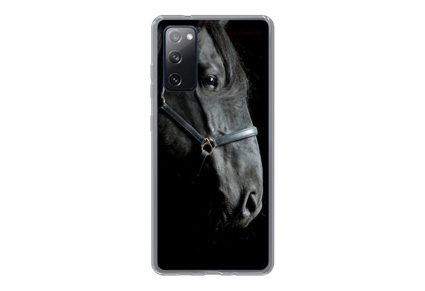 MuchoWow Handyhülle Pferd - Schwarz - Halfter MuchoWow Handyhülle Pferd - Schwarz - Halfter von MuchoWow