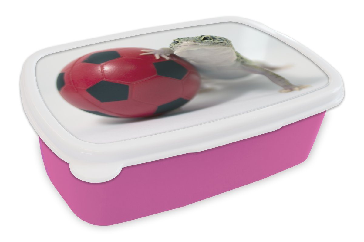 MuchoWow Lunchbox Gecko mit einem Ball, Kunststoff, (2-tlg), Brotdosen, Lunch Box, Brotbox für Kinder und Erwachsene MuchoWow Lunchbox Gecko mit einem Ball, Kunststoff, (2-tlg), Brotdosen, Lunch Box, Brotbox für Kinder und Erwachsene von MuchoWow