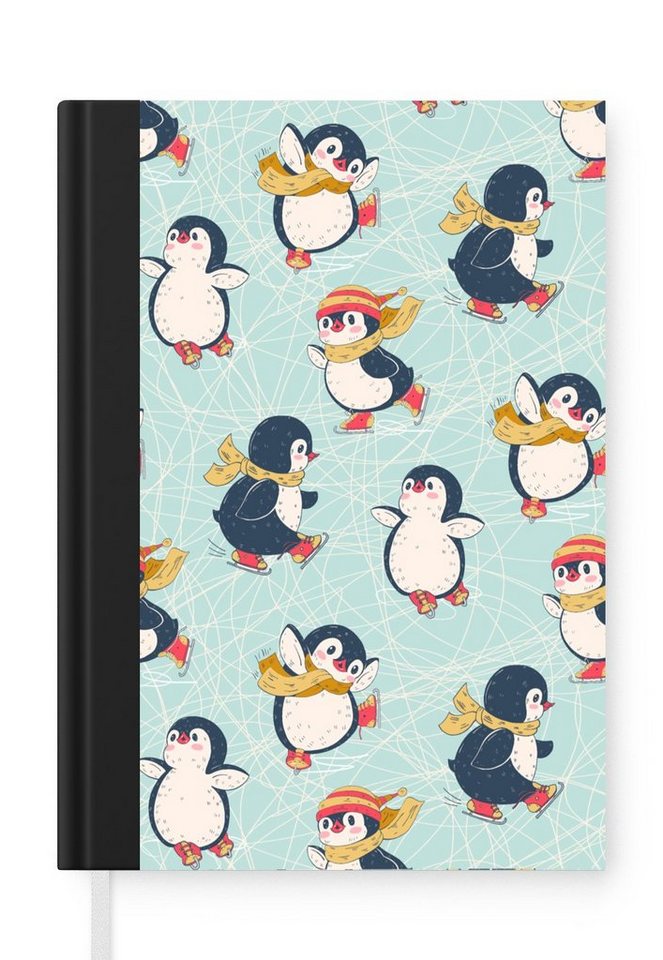 MuchoWow Notizbuch Kinder - Pinguin - Schlittschuhe - Winter - Muster, Notebook, Notizblock a5, Tagebuch, Journal Liniert MuchoWow Notizbuch Kinder - Pinguin - Schlittschuhe - Winter - Muster, Notebook, Notizblock a5, Tagebuch, Journal Liniert von MuchoWow
