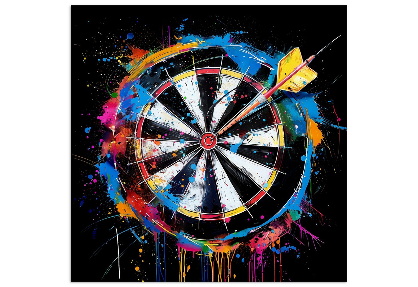 MuchoWow Poster Graffiti - Sport - Darts - Dartscheibe, (1 St), Poster ohne Rahmen, Wandbild, Wandposter, 30x30 cm von MuchoWow