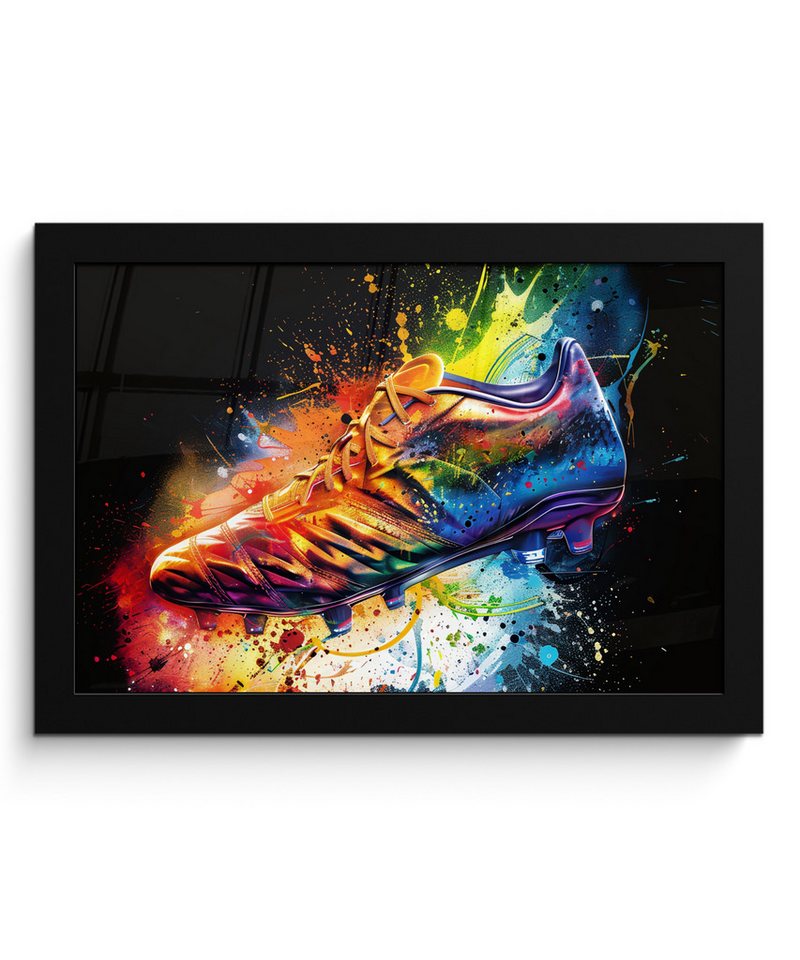 MuchoWow Poster Graffiti - Sport - Fußball - Schuh - Farbe, (1 St), Wandbilder, Deko Wohnzimmer Schlafzimmer, 30x20 cm von MuchoWow