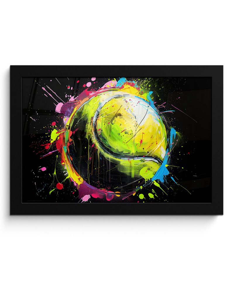 MuchoWow Poster Graffiti - Sport - Tennis - Padel - Ball, (1 St), Wandbilder, Deko Wohnzimmer Schlafzimmer, 30x20 cm von MuchoWow