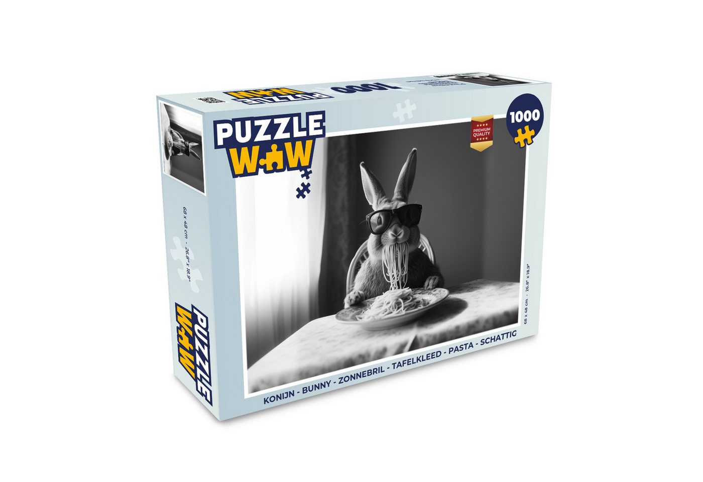 MuchoWow Puzzle Kaninchen - Hase - Sonnenbrille - Tischtuch - Nudeln - Niedlich, 1000 Puzzleteile, Foto-Puzzle, Bilderrätsel, Puzzlespiele, Klassisch MuchoWow Puzzle Kaninchen - Hase - Sonnenbrille - Tischtuch - Nudeln - Niedlich, 1000 Puzzleteile, Foto-Puzzle, Bilderrätsel, Puzzlespiele, Klassisch von MuchoWow